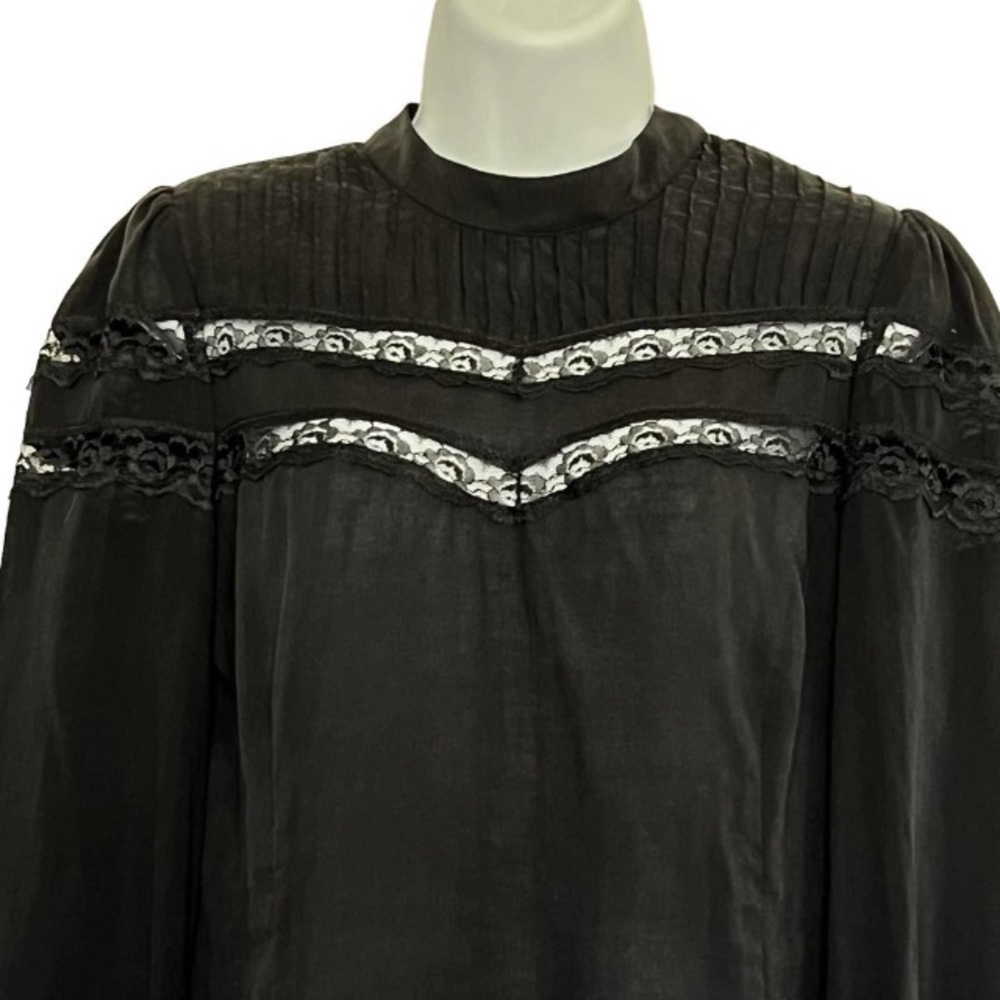 Reformation Blouse Long Sleeves Top Lace Black Size M New With Tags